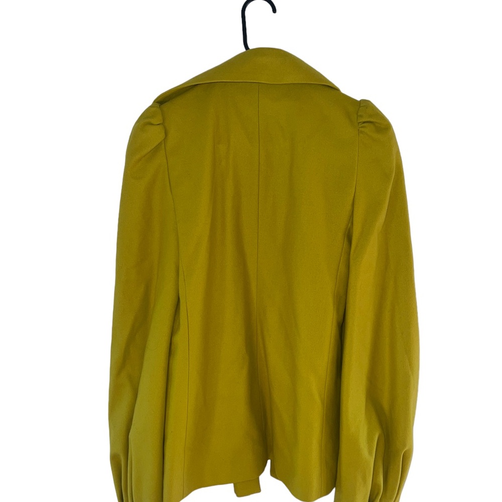 French Connection Cashmere Wool yellow jacket with scarf Size 6 - Picture 3 of 6